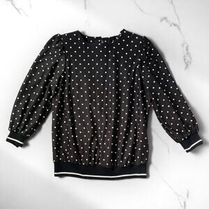 Womens Polka Dot Blouse Black And Cream Size A4 By Chapter Two